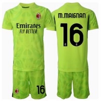 Camiseta AC Milan Mike Maignan #16 Portero Tercera Equipación Replica 2024-25 para niños mangas cortas (+ Pantalones cortos)